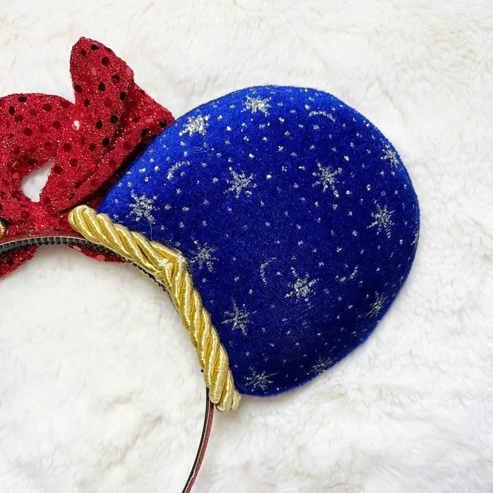 Handmade Disney‎ Fantasia Mickey Blue And Silver Sparkle Ears Headband
